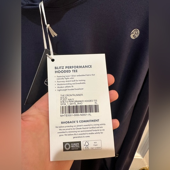 Rhoback Blitz Performance Hooded Tee - navy - Picture 4 of 6